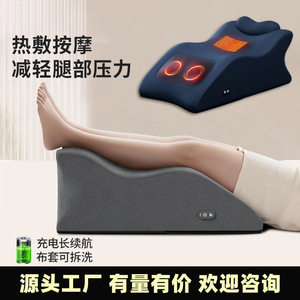 Oreiller de massage pour le cou et la taille, compresse chaude, pétrissage, batterie au lithium rechargeable, bleu gris - Product Image 3