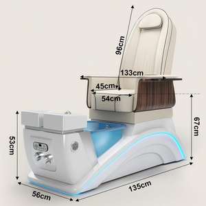 Sillón de Pedicura Rosa Personalizado de Moda con Masaje de Pies, Sillón de Spa para Pies Ecológico y Juego de Mesa de Manicura para Salón de Uñas - Product Image 5