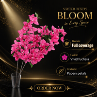 Ranting Bunga Bougainvillea Buatan dari Sutra, Rangkaian Bunga Plastik untuk Dekorasi Pernikahan, Natal, Rumah, Hotel, dan Lanskap