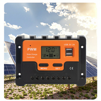 Harga pabrik 12V 24V PWM pengontrol pengisi daya matahari 10A 20A dengan fungsi kontrol waktu dan cahaya