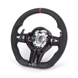 Volante Deportivo Estilo M con Agarre de Cuero Negro Perforado y Raya Roja para <span class=keywords><strong>BMW</strong></span> F10 X3 F20 M6 F21 F30 <span class=keywords><strong>M5</strong></span> X5 F30 M4 M2 E70 E90, <span class=keywords><strong>Precio</strong></span> de Fábrica - Product Image 1