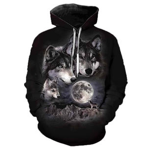 Fitspi 3d Wolf felpe con cappuccio da uomo con cappuccio animale <span class=keywords><strong>lupo</strong></span> stampato felpe con cappuccio tute uomo <span class=keywords><strong>donna</strong></span> giacche divertente felpa con cappuccio Dropshipping - Product Image 5