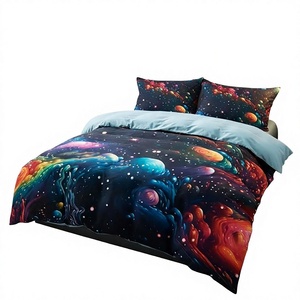 Juego de Ropa de Cama Moderna de Poliéster con Diseño de Galaxia 3D, 3 Piezas, Funda de Edredón con Diseño de Nebulosa del Universo, Envío Directo desde la UE - Product Image 1