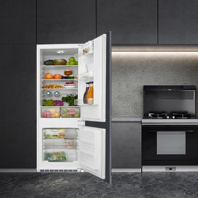 MDRF229BI-N Built-In Top Fridge Bottom Freezer Refrigerator 229L Direct Cooling Adjustable Shelves Smart Control Fridge