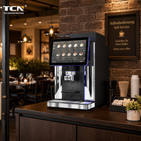 Mesin Vending Kopi Otomatis TCN Compact Desktop Bean to Cup, Espresso Cappuccino Segar dengan Penggiling dan Pembuat Busa Susu untuk Penggunaan Kantor