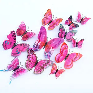 hot sale 12pc in a set 3d giant butterflies decoration for party