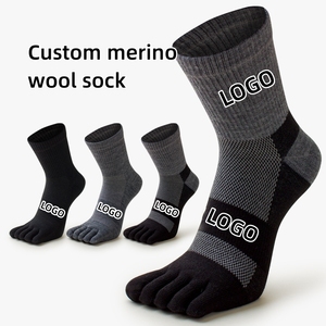 Chất lượng cao bán buôn đan thể thao ngoài trời 5 Toe Merino nhiệt biểu tượng tùy chỉnh len vớ - Product Image 1
