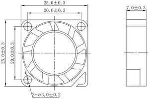 赤風2507スリーブアキシャルDCファン5V/12V 25X25X07MM 8000RPM-7000RPM電気プラスチックブレードOEMカスタマイズ可能冷却モーター - Product Image 2