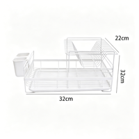 Étagère de rangement de cuisine pliable moderne et minimaliste en fer et plastique, double couche, multifonction, pour organiser les assiettes et les bols, portable