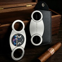 Coupe-cigares jaune économique, coupe-cigares rose, porte-clés tranchant en acier inoxydable, pochette de luxe en aluminium, marqueur de balle de golf rond rouge