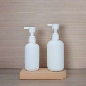 Bouteille de shampoing blanche en plastique à pression, 250 ml, 300 ml, bouteille de shampoing ronde à épaulement, bouteille de gel douche en PEHD 500 ml - Product Image 6