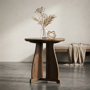 Table de maquillage d'angle en bois massif avec plateau lisse et design peu encombrant pour coin de dressing de chambre - Product Image 1