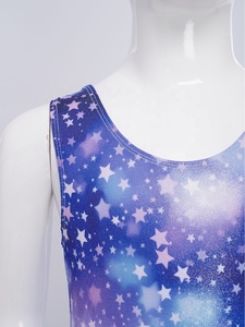 Traje de Danza Contemporánea para Niñas de 3 a 11 Años, Leotardo con Estampado de Estrellas, Mono hasta el Muslo para Gimnasia y Patinaje Artístico - Product Image 3