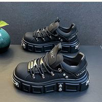 Chaussures Skateboard Décontractées pour Homme Collection 2025 Style Européen, Design de Niche Tendance, Nouvelle Marque, Semelle Épaisse Rehaussée