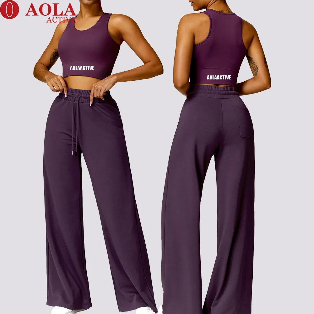 AOLA Seamless Yoga Set Fitness Women Gym Fitness Sets Workout Pants For Women Sweatpants