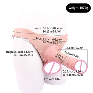 FAAK Strap-On Hollow <b>Dildo</b> Penis Sleeve Silicone Wearable <b>Dildo</b> Panties Briefs Ultra Elastic Harness Sex Toys for Men - Product Image 6