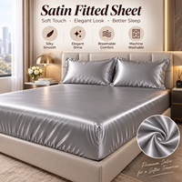 Housse de matelas en satin brillant de luxe, drap-housse doux au toucher frais pour chambre d'hôtes de mariage, approvisionnement en gros