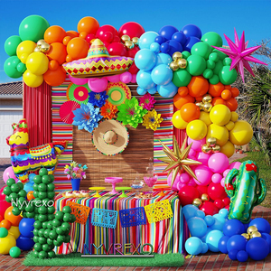 Kit de guirlande d'arche de ballons arc-en-ciel, cactus, lama, <span class=keywords><strong>sombrero</strong></span>, ballons en feuille d'explosion d'étoiles pour fête mexicaine hawaïenne de tacos - Product Image 1