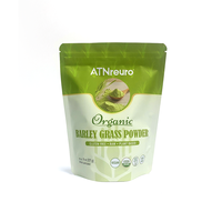 Sachet refermable en Mylar pour poudre d'herbe d'orge, qualité supérieure, barrière élevée, format Doypack, MOQ 100 pièces
