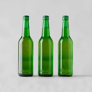 Garrafa de vidro verde escuro para cerveja, garrafa de vidro com 330ml/550ml/750ml