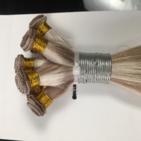 Extensions de cheveux naturels Remy vierges européens doublement étirés, faits à la main, couleur mixte, tissage noué à la main Jasminebeauty