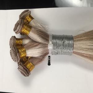 Extensiones de Cabello Humano Virgen Remy Europeo de Doble Trama Hechas a Mano con Mezcla de Colores y Tejido Cosido a Mano Jasminebeauty - Product Image 1