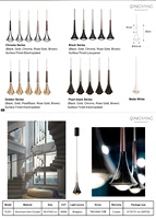 Lampes suspendues en cristal en alliage d'aluminium LED rectangulaires réglables en hauteur, petites, noires, décoratives pour la maison, hôtel de luxe moderne QINGYANG