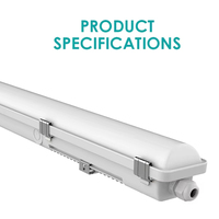 Lampe LED Triproof avec batterie de secours, étanche à la vapeur, détecteur de mouvement, IP65, résistante aux intempéries, pour atelier industriel, LVD EMC CE