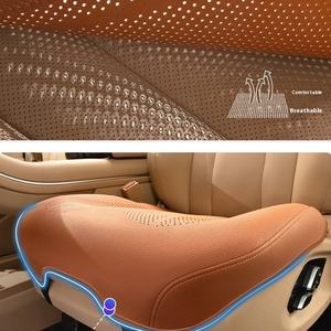 Cojín de asiento de coche de cuero de Nappa moderno para todas las estaciones transpirable cubierta de asiento fino borde de gama alta para conductor principal y pieza única trasera - Product Image 4