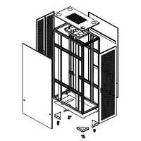 Armoire de serveur 42U 19 pouces, armoire réseau autoportante avec portes avant et arrière en maille et roulettes pour centre de données