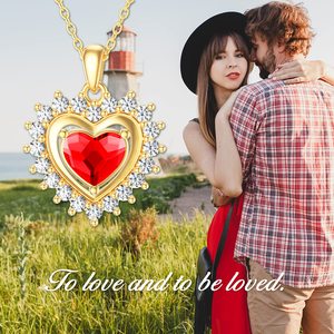 wholesale custom 14K <b>Real</b> Gold Heart Necklace for Women Solid Gold Forever Love Pendant Necklace Love Heart Jewelry Gifts - Product Image 6