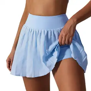 Wholesale Custom High Quality Gym Pleated Plus Size Fashions Sexy High Waisted Sport Ladies Short Tennis Skirts For Women