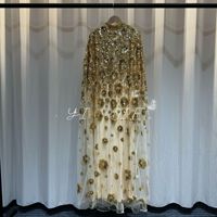 Abaya de Dubaï faite à la main, perlée, brodée de fleurs, style bohème, pour femmes musulmanes, nouvelle collection 2026, robe kaftan modeste pour l'Aïd et le Ramadan