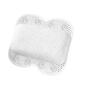 Oreiller de bain antidérapant pour spa, support de <span class=keywords><strong>tête</strong></span>/cou pour <span class=keywords><strong>baignoire</strong></span>, mousse souple, tissu en maille perméable 4D, 8 ventouses - Product Image 1