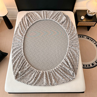 Ensemble trois pièces en coton jacquard et laine pour lit, couvre-lit épais en velours de lait antidérapant pour l'automne et l'hiver
