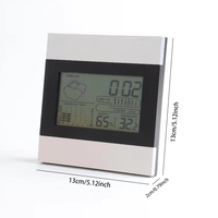 Horloge météo d'usine avec alarme, affichage murale/de bureau, fonction snooze, température et humidité, calendrier, jour de la semaine, thermomètre électronique d'intérieur