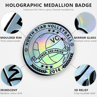 Patch holographique personnalisé en TPU métallisé arc-en-ciel, logo 3D en relief, transfert thermique pour maillots de sport, service de marquage OEM pour vêtements