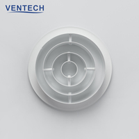 Diffuseur en aluminium moderne réglable en forme d'anneau pour plafond de bâtiment commercial et aéroport, système CVC