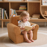 Tendre Ludique OEM Chaise carrée personnalisée pour tout-petits Fauteuil confortable en mousse pour enfants avec motif d'ours de dessin animé