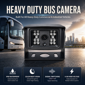 מצלמת ראייה אחורית 9V/36V, מצלמת נגרר HD AHD עמידה למים עם ראיית לילה אינפרא אדום, מצלמת רוורס למשאית - Product Image 1