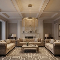 Lustre LED moderne de luxe en laiton vieilli avec franges, style antique, pour villa, salon, bar, hôtel, espace commercial