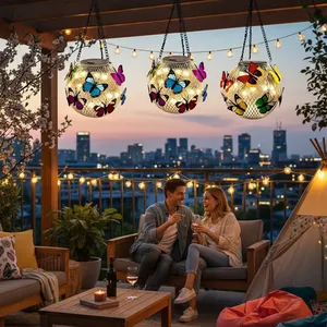 Lanterne <span class=keywords><strong>solaire</strong></span> extérieure en forme de papillon, <span class=keywords><strong>lampe</strong></span> <span class=keywords><strong>LED</strong></span> alimentée par énergie <span class=keywords><strong>solaire</strong></span>, pour jardin, balcon, cour, patio, clôture, allée, porche, décorative - Product Image 5