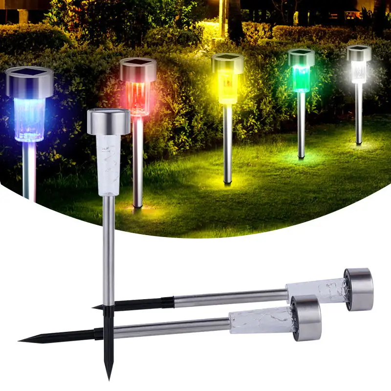 Solar Outdoor Pathway Lights Stainless Steel LED Landscape Garden Lights LED Solar Lawn Light For Walkway Patio Yard Driveway