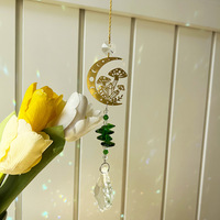 Attrape-soleil artisanal en cristal gravé au laser pour décoration de fête, de mariage ou de fenêtre, carillon éolien décoratif
