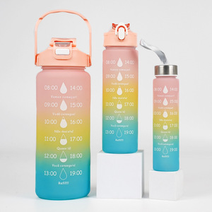 Bouteille d'eau de sport <span class=keywords><strong>2</strong></span> <span class=keywords><strong>litres</strong></span> en plastique motivante 3 en 1 avec Time Maker - Product Image 4