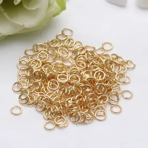 Lateefah OEM 3/4/5/6/7/8mm 14K Gold Plated Brass Open Jump Ring Necklace for DIY Jewelry Accessories Wholesale Open Jump Rings