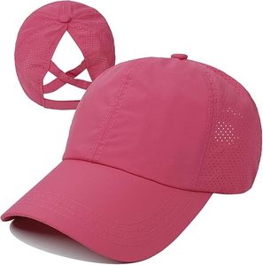 Cappellino da Baseball Regolabile da Donna a 5 Pannelli con Apertura per Coda di Cavallo, Asciugatura Rapida, in Tessuto Oxford Terry Jersey - Product Image 3