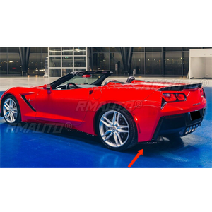 มุมกันชนหลังรถยนต์สำหรับ Chevrolet Corvette C7 2014-2019 ชุดแต่งดิฟฟิวเซอร์ข้าง สปอยเลอร์ บังโคลน สีดำเงา ลายคาร์บอนไฟเบอร์ - Product Image 3
