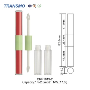 Envase Cosmético Multifuncional de 1.5-2.5ml*2 para Brillo Labial, Envase de Doble Cabeza 2 en 1, Tubos Transparentes para Brillo Labial - Product Image 2