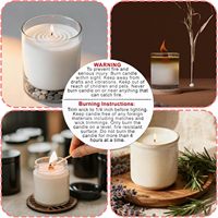 500 étiquettes d'avertissement pour bougies, 2,5 cm/0,98 po, autocollants pour pots de bougies, cire fondue, autocollants de sécurité, accessoires pour la fabrication de bougies DIY